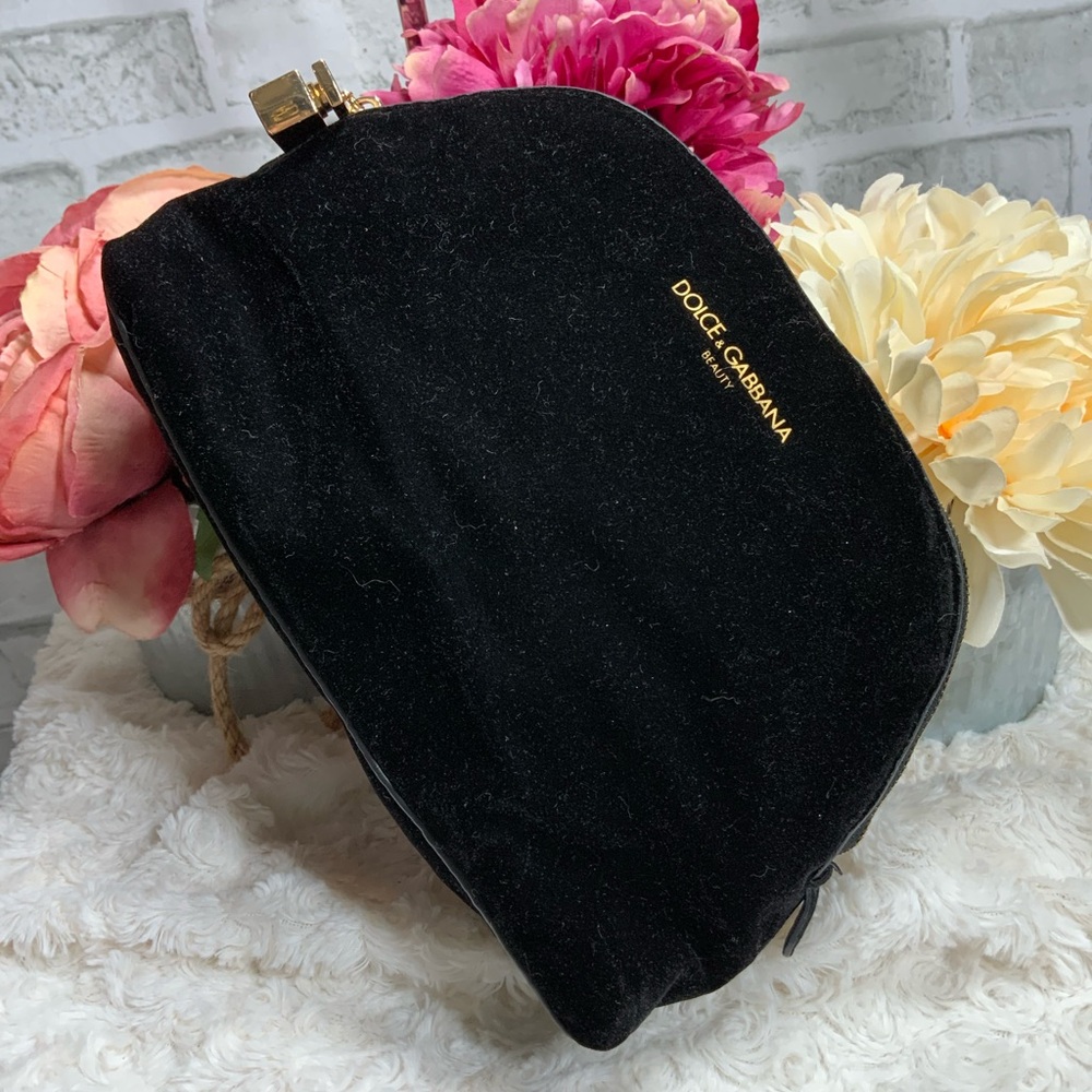 Dolce & Gabbana Black Velvet Cosmetic Bag
